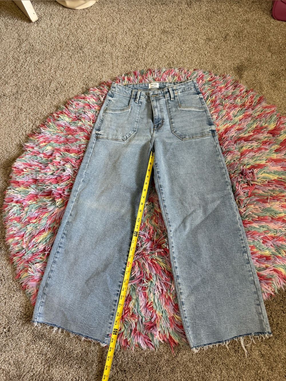 Kensie Jeans Vintage Luxe Light Blue High Rise Wide Leg Ankle Size 6/28